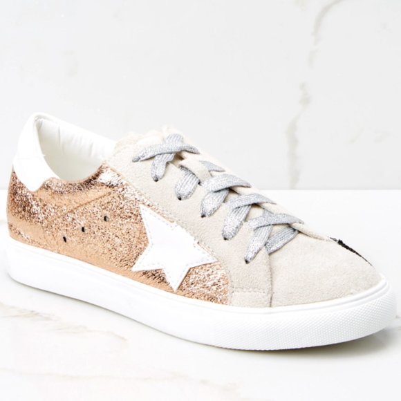 Rose Gold Sneakers size 7 - Picture 1 of 3